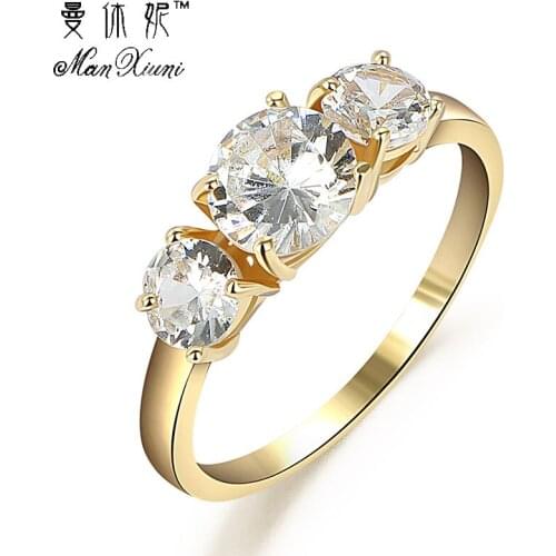 M Fashion Exquisite Copper Crystal Rings Romantic Charms Rings Trend Style Rings Anniversary Jewelry For Women