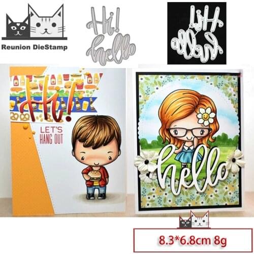 Reunion Hi Hello Letter Metal Cutting Dies Stencils for DIY Scrapbooking Photo Album Decorative Embossing DIY Paper Cards 2020
