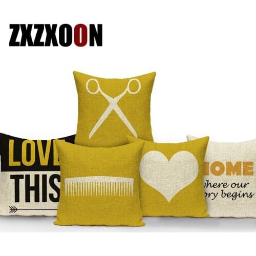 Polyester Cute Cartoon Star Moon Yellow Decorative Pillows Geometric Sofa Cushion Cover for Living Room Decoration Pillowcase