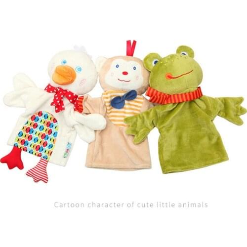 Cute Hand Puppets Soft Educational Birthday Baby Toys Duck Frog Puppet Show For Children G0351