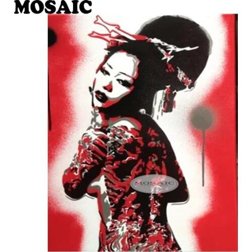 MOSAIC Diamond Embroidery Full Diamond Painting Portrait Woman Painting Diamond Painting Cross Stitch Rhinestone Mosaic room art