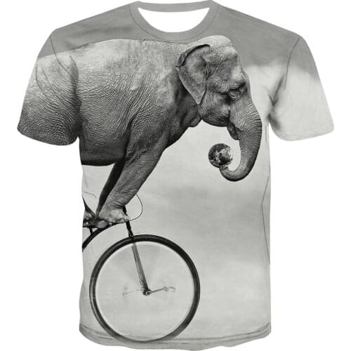3d Tshirt Elephant T shirt Men Bicycle T-shirts 3d Animal Tshirts Casual Funny Tshirt Printed Harajuku Shirt Print Mens Clothing