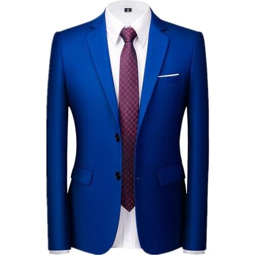 Spring and Autumn Men Blazer Coat Large Size S-6XL Formal Men Suit Jacket Business Casual Outerwear 10 Color Options