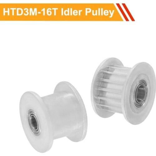 Idler Pulley 3M 16T with/without Teeth 16mm Belt Width Passive Pulley Wheel 3/4/5mm Bore Bearing Timing Pulley