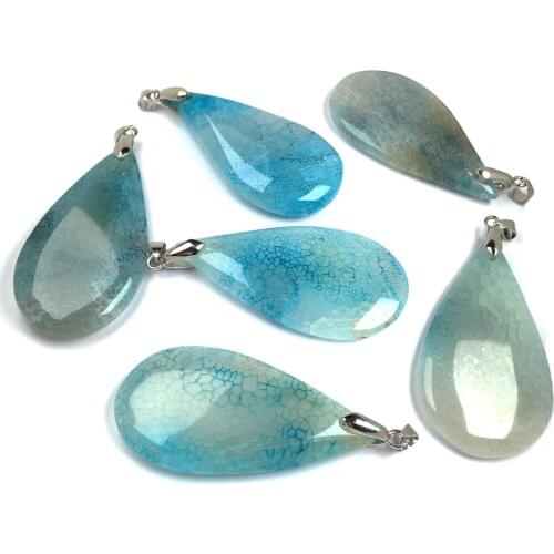 New 1PC Natural Stone Trendy Agates Drop Pendants Necklace Pendant for Jewelry Making DIY Necklace Size30x60mm