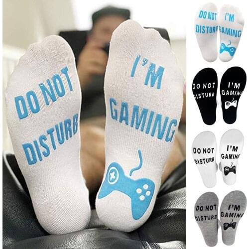 2021 Unisex Novelty Socks Do Not Disturb I Am Gaming Funny Letter Printed Socks TY66