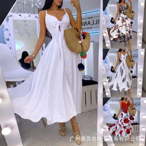 Long Dress Women Vintage Sexy Summer Boho Vacation Print Halter High Waist Party Club Maxi Dresses for Women Francais Streetwear
