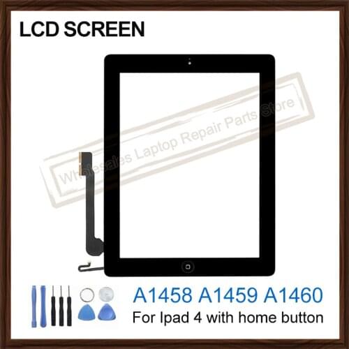 9.7" For Ipad 4 A1458 A1459 A1460 LCD Touch Screen Digitizer Front Glass Dispaly Panel with home button replacement