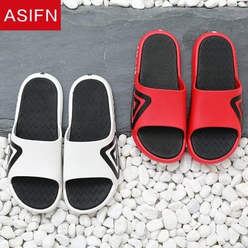 ASIFN Men Beach Fashion Slippers Summer Home Simple Couple Flip Flops Outdoor Non-slip Solid Male Shoes Chanclas Hombre