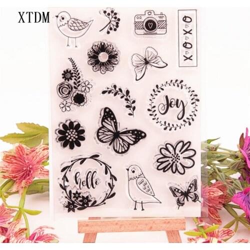 Hot sale butterfly Transparent Clear Stamps / Silicone Seals Roller Stamp for DIY scrapbooking photo album/Card Making