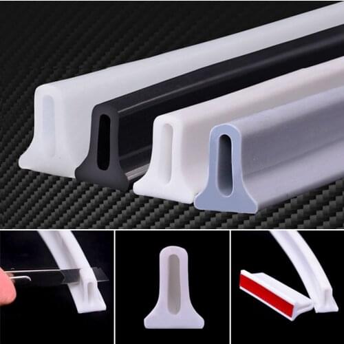 Collapsible Water Retaining Strip Silicone Self Adhesive Easy to Install Dry Wet Separation Water Barrier for Bathroom D1