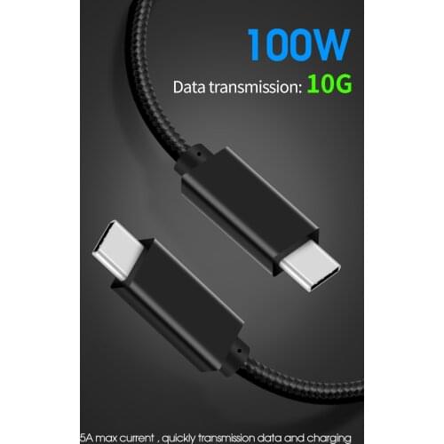 1M/2M/3M USB C Cable 3.2 Gen2 for VR Oculus Type C PD 100W 4K Video Compatible Thunderbolt 3 for Macbook Pro Samsung S10 Huawei