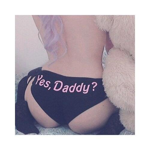 Women Funny G-string Briefs Underwear Panties T string Thongs Knickers Yes Daddy Letter Printed Underwear Ladies briefs