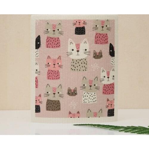 Creative Fruit Print Kitchen Quick-Dry Cleaning Rag Dish Cloth Wiping Napkin Absorbing Cloth Sustainable eco friendly products