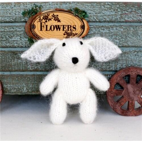Ivory Knit Bunny Toy Photo props Newborn Teddy bunny doll Stuffed Animal for photography props