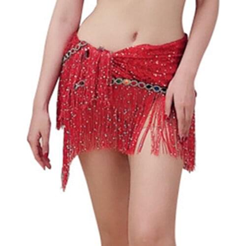 Embroidered Shawl Tribal Belly Dance Gypsy Sparkly Sequins Hip Scarf Fringes Belt for Belly Dancer