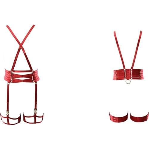 Gothic ladies tight suspenders sexy suspenders underwear ladies bondage cage sexy lingerie set carnival underwear accessories