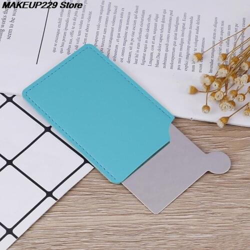 1PC Stainless Steel Cosmetic Mirror Unbreakable Portable Travel Shatter-proof Makeup Mirror With Carry Sleeve Birthday Gift HOT