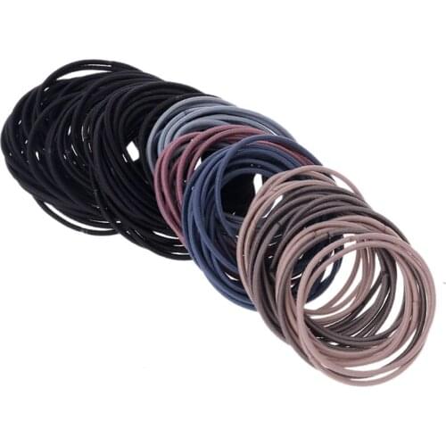 20/50/100Pcs 5CM Women Girls Sport Running Rubber Band Plain Sold Color Hair Rope Nylon Elastic Scrunchy Korean Style Simple