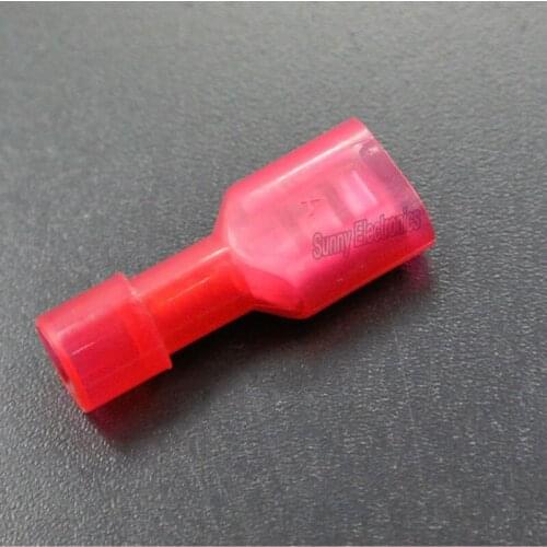 22-18 GAUGE FULLY INSULATED 1/4" FEMALE SPADE CRIMP CONNECTOR TERMINAL (QTY 100)