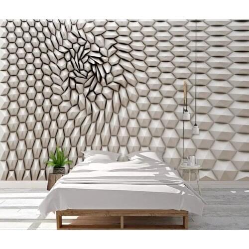 3D concave and convex geometric metope space living room sofa background wall painting