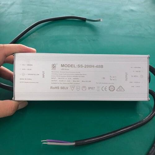 4.2A 200W IP67 waterproof Constant current source for UV LED module gel curing lamps INPUT AC 100V-277V OUTPUT DC 36V-48V 4200mA
