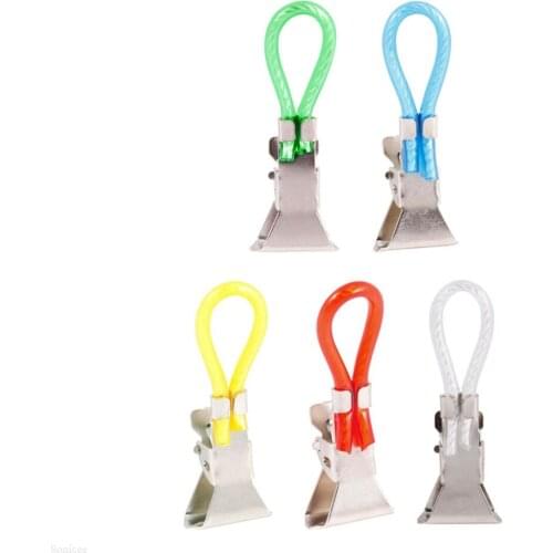5pcs Mixed Color Tea Towel Hanging Clip On Hooks Loops Hand Towel Hangers 3