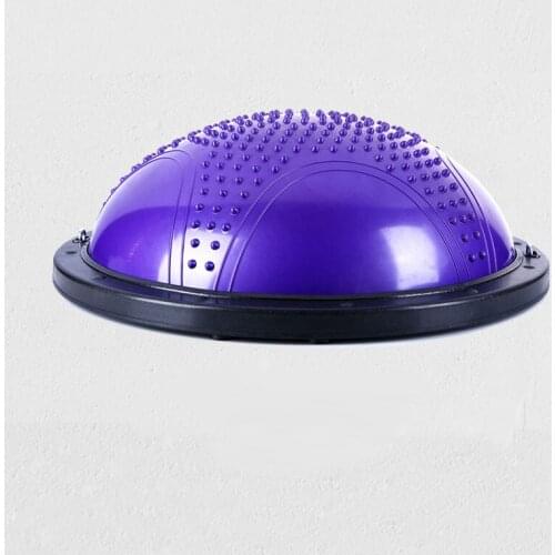 58cm Yoga Balance Ball Gym Workout Trainer Pilates Half Yoga Ball Fitball With Resistance Bands & Pump for Exercises Training