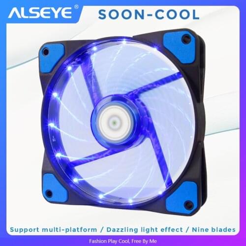 ALSEYE 120mm LED Cooler Fan for Water Cooler PC Fan Radiator 12V 3-4pin 1300RPM Computer Case Fan LED x 15 pieces