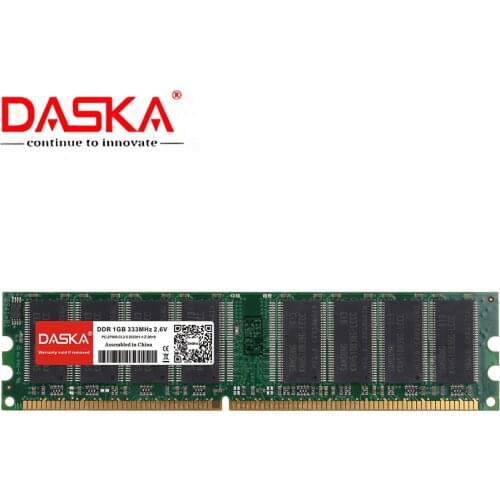 DASKA 1GB DDR PC 2700 3200 u DDR 1 333MHZ 400MHZ 333 400 MHZ Desktop PC Memory Memoria Module Computer Desktop DDR1 USED RAM