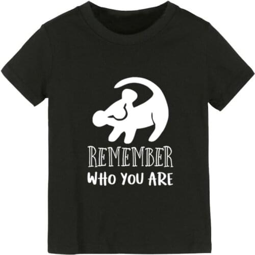 Remember Who You Are Lion Print Kids tshirt Boy Girl shirt Children Toddler Clothes Funny Street Top Tees CZ-176