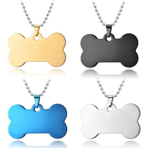 Hot selling stainless steel dog tag blank pet identity tag engraving Glossy metal pendant private customization