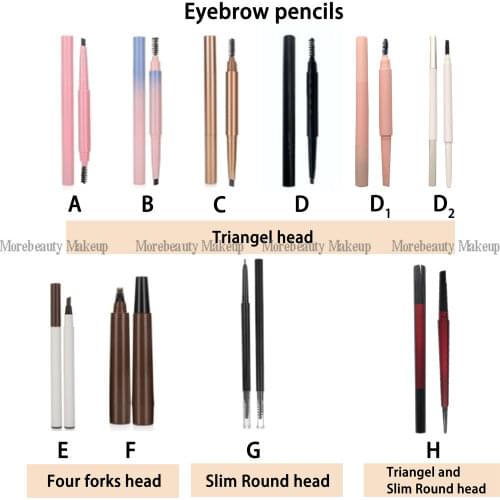 Custom Logo Natural Makeup Double Head Super Fine Eyebrow Pencil Waterproof Lasting Eyes Black Brown Make Rotatable Up Pen