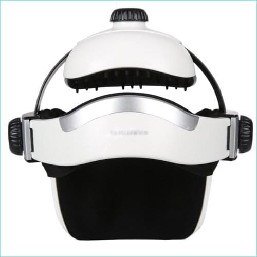 Electric Head Helmet Air Pressure Vibration Multi-frequency strength and Neck Hot compress Therapy Massager with Music player