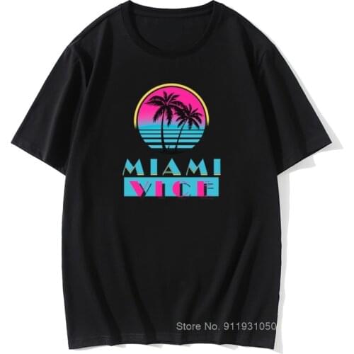 Miami Vice Crew Neck T-Shirt Labor Day Clothes Tops T Shirt Hate Sleeve 2021 Newest Milan black Tees Shirt Men