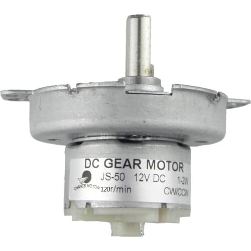 Mini DC Gear Motor JS-50 12V DC 120RPM D-Shaft Brushless DC Motor POM Plastic Gear Gearbox