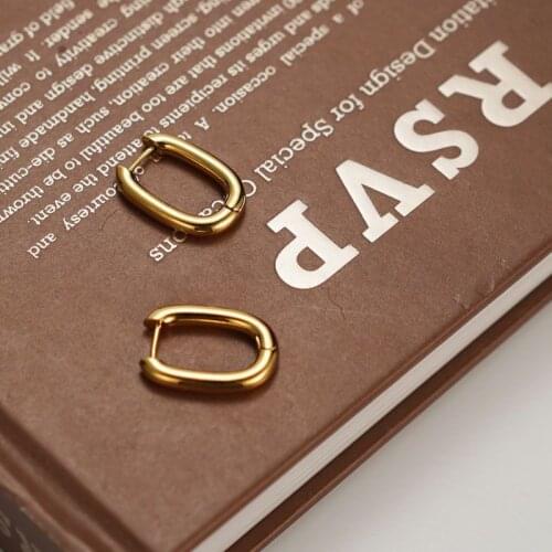 Minimalist O Shaped Stud Earrings Charm Women Vintage Geometric Ellipse Handmade Earrings Party Accessories Jewelry Gift