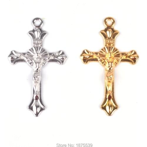 Fashion Crucifix Suitable For Decade Rosary 1 lot 50 pcs 2 Colors