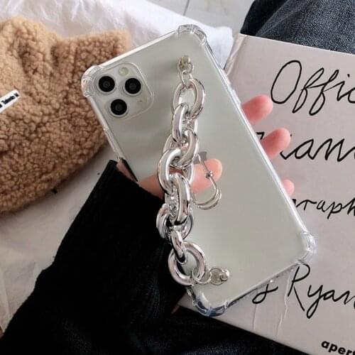 Shockproof Transparent Wrist Chain Phone Case For iphone 12 Pro Mini 11Pro 6 7 8 plus X XR XS Max SE Soft Clear Bracelet Cover