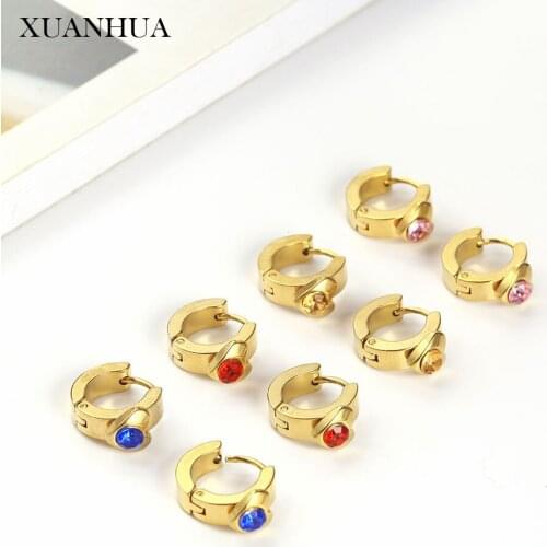 XUANHUA Stainless Steel Earrings For Women Small Hoop Earrings Summer Accessories Earings Fashion Jewelry Accessories