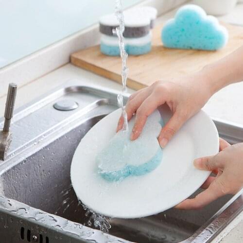 Cloud shape Sponge Cleaning Brush Bath Brush Ceramic Tile Kitchen Descaling Pot Brush Cleaning Cloth Rag Kitchen Cleaning Tools