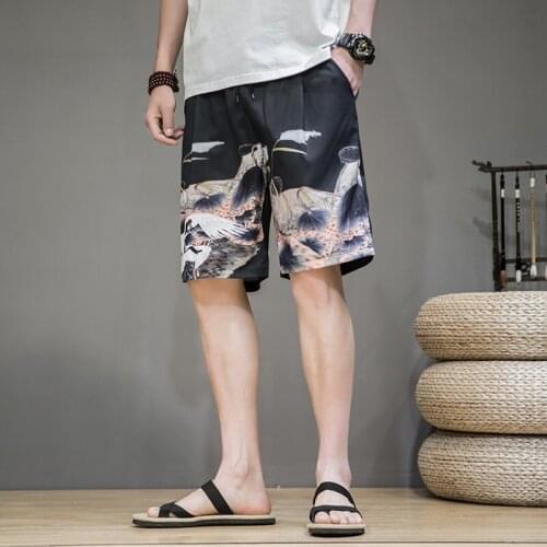 Men Shorts Chinese Style 2020 New Summer Fashion Shorts Boy Japanese Linen Beach Short Kimono Pants Online Chinese Store FF2817