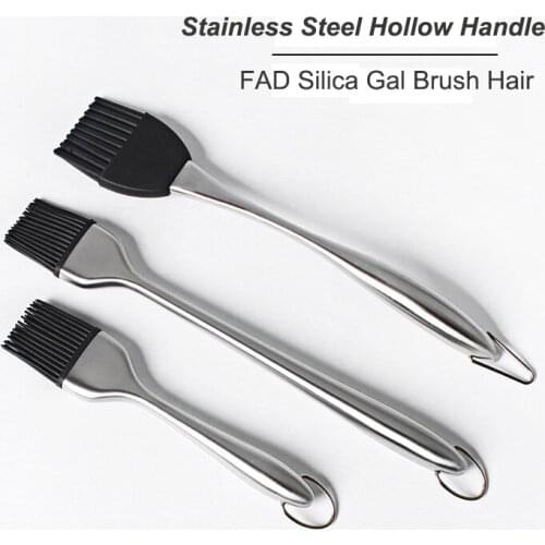 Silica Gal Oil Brush Kitchen Cooking Tools Stainless Steel Handle Barbecue Basting Oil Brush Kitchen DIY Tools Accessories