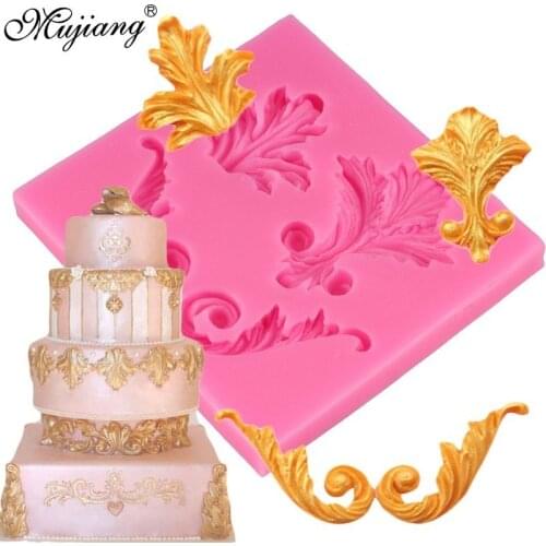 DIY Cake Border Silicone Molds Baroque Relief Cupcake Topper Fondant Cake Decorating Tools Gumpaste Chocolate Candy Clay Mould