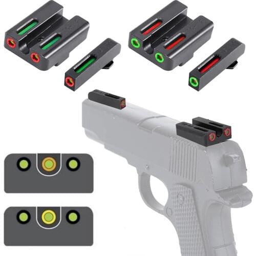 Stainless Steel Accurate Red/green Front Rear Fiber Optic Sight For G17/17L /19/22/23/24/26/27/33/34/35/38/39