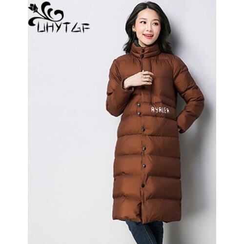 UHYTGF Womens Winter Cotton Jacket Plus Size Korean Thicken Female Cotton padded basic tops Women Parka Down cotton Coats X479
