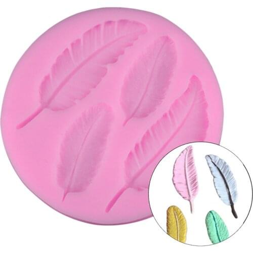 Leaf Feather Shaped DIY fondant Cake Silicone Moulds Chocolate Accessories cake decorating tools fondant moldes para reposteria