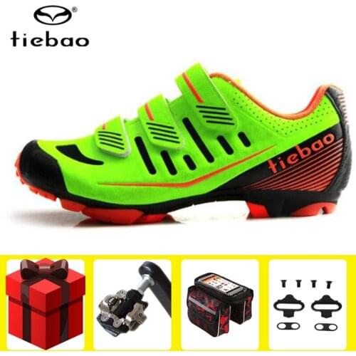 Tiebao Cycling Shoes add Bicycle SPD pedal set Mountain Bike men sneakers sapatilha ciclismo MTB Bicycle Triathlon Racing Shoes