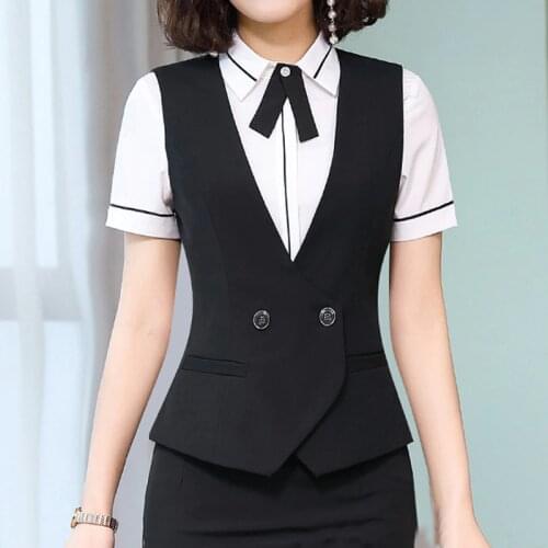 Spring New Office Lady Casual Vest Women Black Slim Waistcoat Ladies Fashion Elegant Sleeveless Outerwear Coats Plus Size S-4XL