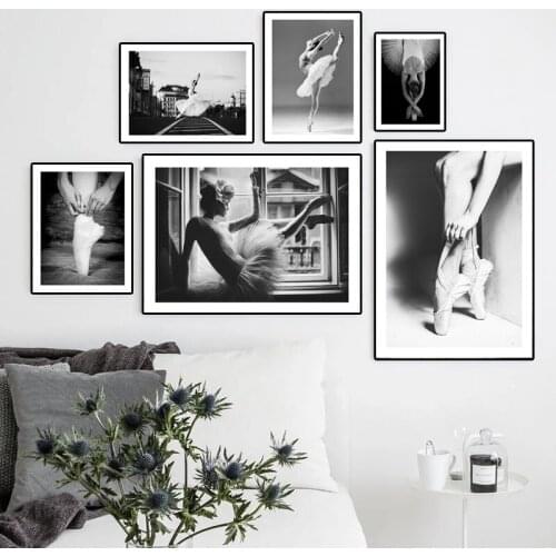 Vintage Dance Studio Printing Poster Black And White Ballet Dancer Photo Photography Canvas Painting Wall Art Modern Home Decor